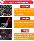Heavy Duty Electric Pipe Threader Machine For 1/2 To 3 Inch Gas Water Pipes NPT Dies Automatic Retraction 110V parts for threading, cutting, and trimming.