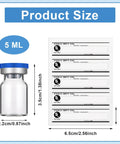 20 Pack Sealed Sterile 5ml Glass Vials With Self Healing Injection Port For Medical Lab And Home Use, Includes 20 Blue Label Stickers, Durable Seals, Leak Proof Design By Threlaco