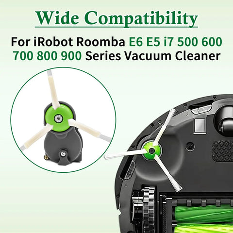 Replacement Side Brush Motor Module for Roomba E5 E6 i7 500 600 700 800 900 Series image showing brush and motor close-up.