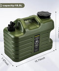 5 Gallon BPA Free Water Jug With Spigot For Camping And Hiking Grab And Go Leakproof Portable Water Storage Tank Thickened PE Material Emergency Prep And Picnic Hydration Solution
