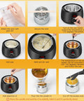 Step-by-step guide for Complete DIY Candle Making Kit With Digital Soy Wax Melt Warmer, featuring temperature settings and pouring wax.