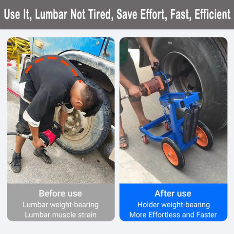 Skip The Back Pain With This Smooth Rolling 1 Inch Air Impact Gun Holder Truck Tire Service Cart Heavy Duty Wrench Support Stand Designed To Save Your Lower Back And Keep Shop Projects Flying