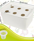 DIY Indoor Hydroponics Grow Kit With Self Watering System planting box shown from above with basket dimensions