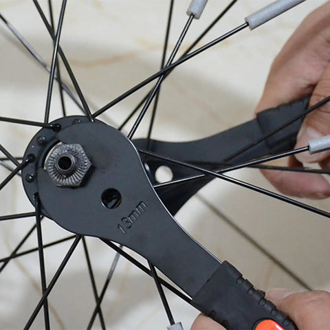 Using 13mm wrench from 4 Piece Bike Cone Wrench Set For Precise Wheel Hub Adjustments 13mm 14mm 15mm 16mm Carbon Steel Spanner Kit.