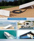 Flat Cat 6A Ethernet Cable For Starlink Gen 3 And Mini 10Gbps High Speed RJ45 LAN Cable attached to satellite on roof
