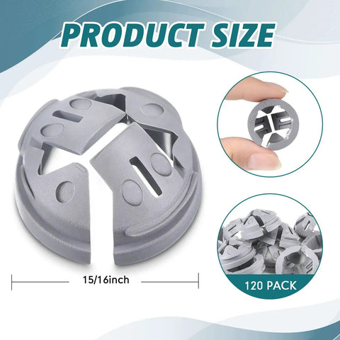No Fuss 120 Gray Push In Wire Connectors For Nonmetallic Cable Wiring 3/8 To 1/2 Inch, 15/16 inch size connectors.