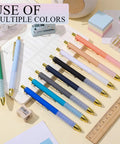 Bulk 100 Pack Ballpoint Pens With Comfy Grip 1.0mm Medium Point Retractable Black Ink Colorful Pens on desk
