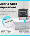 Image of Self Inking Personalized Name Stamp For Office Use With Custom One Line Text Dope Ink Color Swaps Bold Text Option