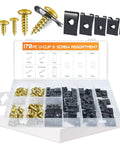 170 Piece Car U Clip And Screw Kit With 10 Sizes For Dash Panels Door Trim Bumpers And Interiors Pro Grade Heavy Duty Automotive U Nut Clip Set By OTUAYAUTO Heat Treated Steel