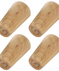 Four Pack Wood Furniture Feet Hardwood Round Bun Legs For Sofa Cabinet Table Replacement Beefed Up Weight Bearing Support