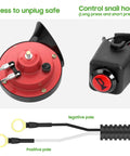 Universal 12 Volt Golf Cart Horn Kit With Easy Plug And Play Install Hand Steering Mount Button Horn Switch And Wire Harness