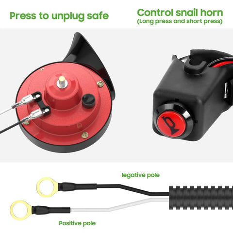 Universal 12 Volt Golf Cart Horn Kit With Easy Plug And Play Install Hand Steering Mount Button Horn Switch And Wire Harness