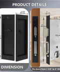 Zero Profile Pocket Door Lock Privacy Hardware With Flush Mount Pull Handle No Fuss Heavy Duty Pocket Door Latch dimensions
