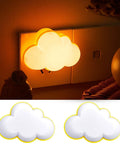 2 Pack Cloud Night Light Plug In Wall LED With Warm Sensor Soft Glow Cute Nursery Lamp For Bedroom And Hallway Baby Safe