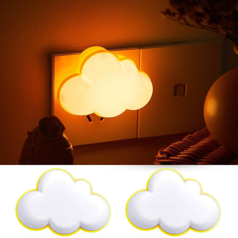 2 Pack Cloud Night Light Plug In Wall LED With Warm Sensor Soft Glow Cute Nursery Lamp For Bedroom And Hallway Baby Safe