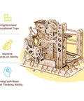 Marble Run 3D Wooden Puzzle Kit For Adults Hands On Brain Teaser And DIY Model Build Fortress Edition Educational STEM Craft For Grownups Portable Display Ready Complex Mechanisms Educational Toy For Adults, wooden marble run with gears