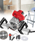 Heavy Duty Tile Bevel Cutter For Ceramic And Marble Chamfering featuring dual handle, 1200 watt motor, diamond blade, and water pump.