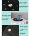 Extra Large 30 Inch Lazy Susan Turntable With Tempered Glass Top Anti Tilt Design And Auxiliary Wheels Rotating Serving Tray