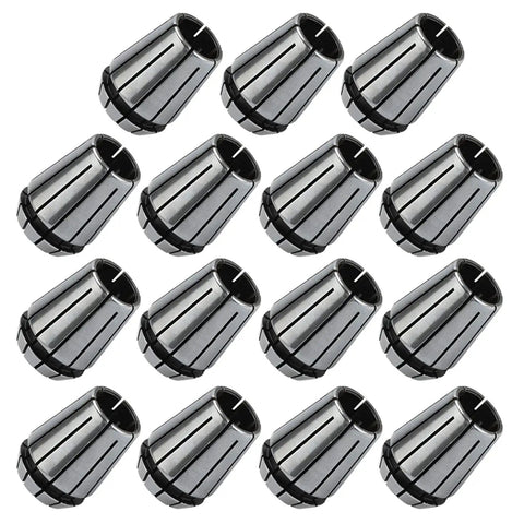 Super Cool 15 Piece ER25 Collet Chuck Set With High Precision Spring Steel Tool Holder For CNC Milling Lathe And Engraving Featuring Self Release Design And Grip Range From 2mm To 16 Mm showing 15 collets arranged in a grid.