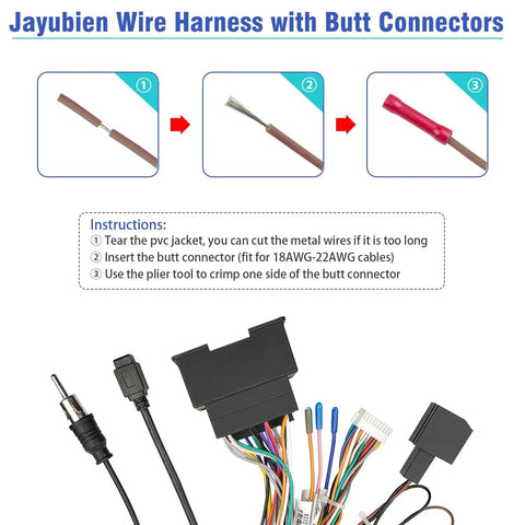 44Pin Android Car Stereo Wiring Harness Kit For Chevrolet Malibu Trax Cruze Aveo Orlando 2012 2016 16Pin ISO Connector
