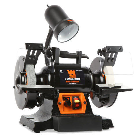 Badass Heavy Duty Workhorse Bench Grinder And Belt Sanders Combo With Variable Speed Motor Bright Work Lamp And Solid Cast Iron Base for sharpening.