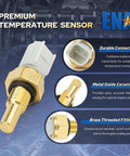 Premium Engine Coolant Temperature Sensor Fits Acura MDX RDX TLX ILX Honda Civic Accord CRV Pilot Odyssey 1.5L 2.0L 3.5L L4 V6 2006 2023 with brass fitting and durable connector.