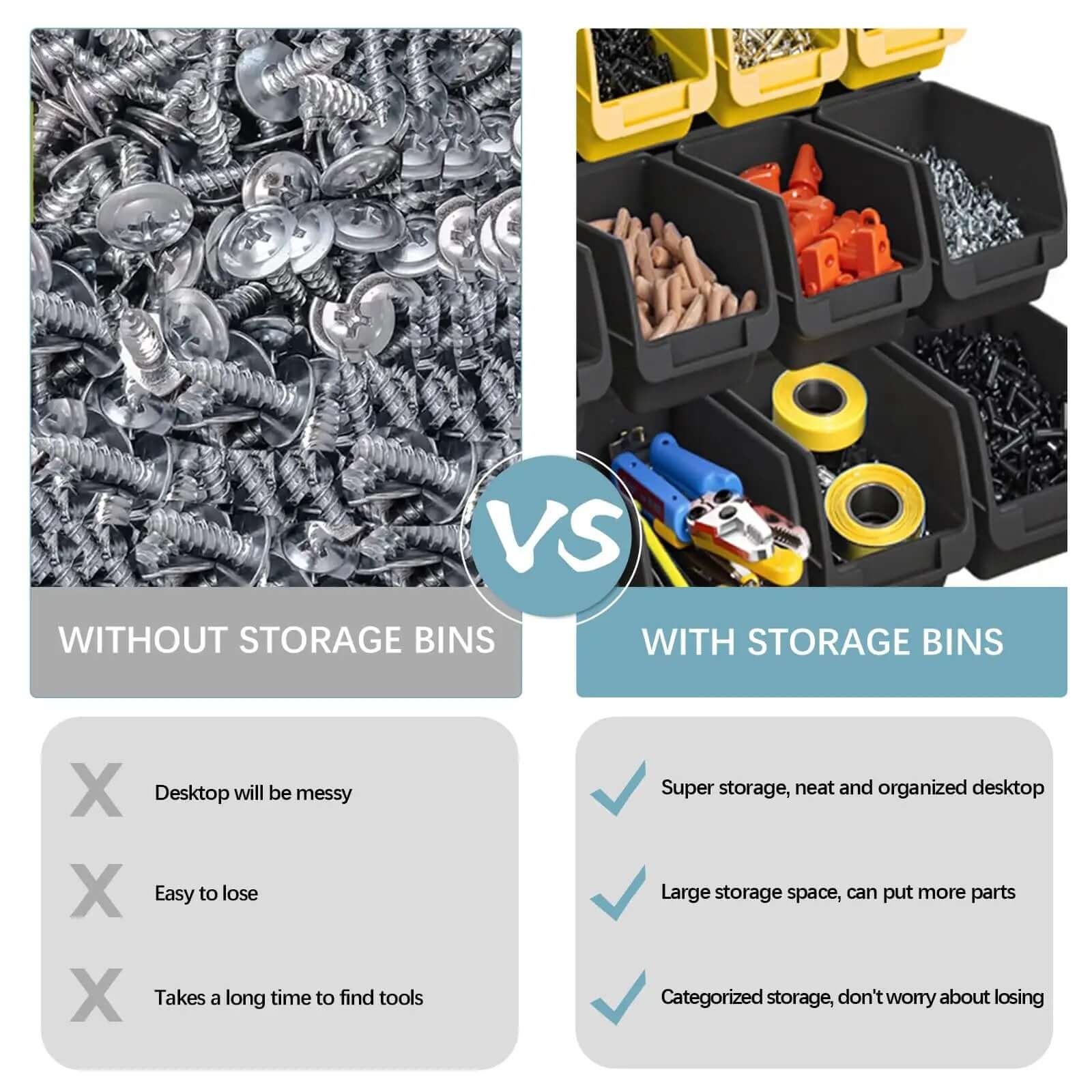 Wall Mounted Garage Storage Bin Kit 94 Pc System ✓
