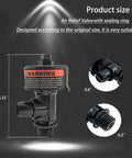 Dicsley manual air relief valve for pool filter, black plastic, ~4.3 in tall with 0.5 in threaded bottom and 0.6 in side inlet