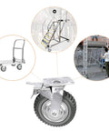 Six Inch Rubber Caster Wheels Heavy Duty Anti Skid Swivel Casters shown for carts and scaffolds with 360-degree rotation feature.