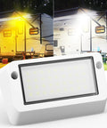 Aluminum RV Porch Light With Dual Color White And Amber, 1400 Lumen Outdoor Lamp For Campers, Trailers And Motorhomes, IP67 Waterproof