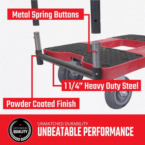 Push Bar Conversion Kit For Dolly Cart Turns A Heavy-Duty Dolly Into A Handy Push Cart With No-Fuss Installation, Durable Steel Construction, And Adjustable Height For Safe, Stable Transport Of Panels And Materials