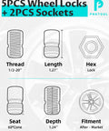 Secure Your Rig With This Badass Set Of Five Wheel Lock Nuts Designed For Real Tough Use Featuring 1 2 20 Thread Size 60 Degree Cone Seat 1.27 Inch Length And Anti Theft Protection For Trucks And Trailers diagram showing specifications of wheel lock nuts.