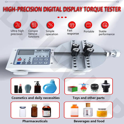 Smart Digital Torque Meter Tool For Precision Torque Testing Portable Torsion Cap Gauge Wrench Calibrator And Torque Tester With Peak And Follow Modes Unit Conversion Works On Various Shapes High Accuracy About 0.5 Percent Full Scale Performance, digital display