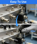 Before and after installation of 200 Piece Round Rubber End Caps Set For Bolts And Screws And Metal Tubing Durable Flexible Thread Protectors