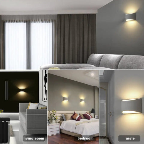 Dope LED Wall Sconce Light 7W Warm White 2700K Up And Down Plaster Finish Indoor Wall Lamps for living room, bedroom, hallway.