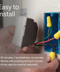 Buttery Smooth LED Dimmer Switch With Sleek Paddle Design For Single Pole And Three Way Installations showing easy installation process with color-coded wires.