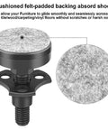 Cushioned felt pad on 8 Piece Adjustable Leveling Feet For Furniture Legs Table And Chair Levelers With T Nut Set
