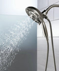 2-In-1 Dual Shower Head With Handheld Spray And Magnetic Docking, H2Okinetic PowerDrench Delivers 3X Coverage, Black Stainless Finish