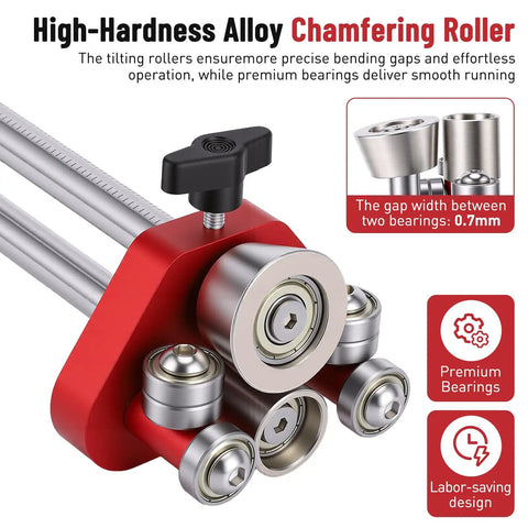 Pro Grade Sheet Metal Bender Roller For Roofing And Shop Builds 0 To 100 Degree Adjustable Hand Brake With Scratch Free Rolling Wheels And Quick Setup Lightweight Portable Frame
