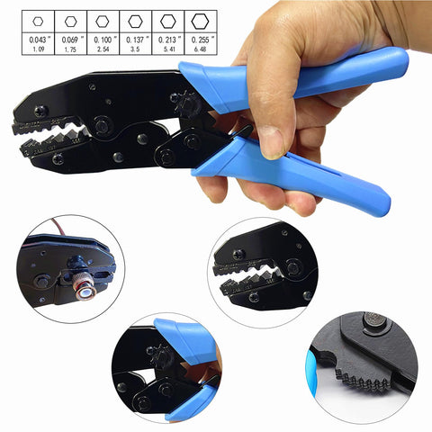 Beefy BNC Crimp Tool Kit With 20 RG58 Male Connectors, 10 BNC Female To Female Adapters, Coax Cable Stripper, Heat Shrink Tubes, And Cable Tester For RG58 RG59 RG62 RG174; crimp tool shown in hand with close-ups.
