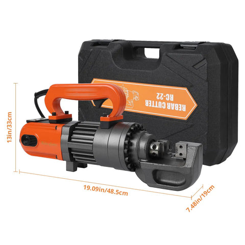 Top Rated Portable Electric Rebar Cutter For 4To22mm Steel Bars with carrying case, features ergonomic handle for easy operation.