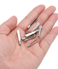 8 Pieces Metal Clevis Quick Links 2mm by 22mm Steel Self Locking Clips held in hand for RC cars planes helicopters