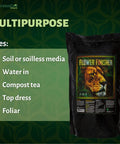 Flower Finisher Organic PK Bloom Booster 1 5 7 Final Weeks Of Flowering For Peak Phosphorus And Potassium Load That Supercharges Resin Rush And Bud Density For Indoor Outdoor Growers 2 Pound Bag black pouch