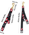 Red Scuba BC Fin Holder And Mask Clip For Hands Free Diving Gear with quick release loop lanyard strap and dive flag band.