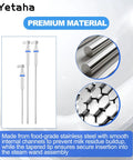 Solid 3 Piece Steam Probe Replacement Compatible With Breville Sage Dual Boiler And Oracle Espresso Machines Featuring Top Tier Stainless Steel Tubes and Heavy Duty Silicone O Rings For No Fuss Home Barista Upgrades, showcasing stainless steel probes.