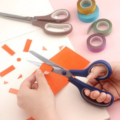 8.5 Inch Pastel Scissors Three Pack Heavy Duty Stainless Steel With Soft Grip Ergonomic Handles Left Or Right Hand Friendly Ultra Sharp Cutters For Crafting School Projects And Office Use, cutting paper with washi tape