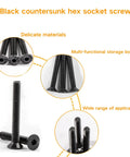 Top Shelf 500 Piece M2 Metric Countersunk Hex Socket Flat Head Screws Kit 10.9 Grade with black screws, ideal for tight space applications.