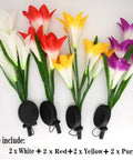 Solar Garden Stake Lights 8 Pack With 32 Lily Flowers Waterproof 7 Color Changing LED Landscape Lights For Outdoor Lawn