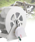 Low Speed Water Turbine Generator For Off Grid Power, Micro Hydro Generator 50W/100W with Quiet Belt Drive, Water Wheel visible.