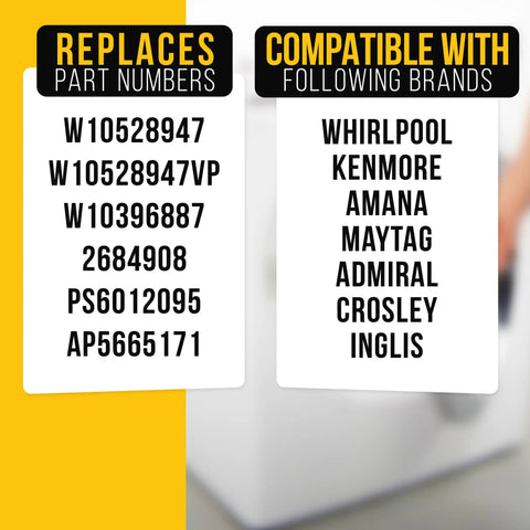 Image showing parts replaced by Washer Drive Hub Kit Replacement W10528947 W10396887 For Whirlpool Top Load Washers.